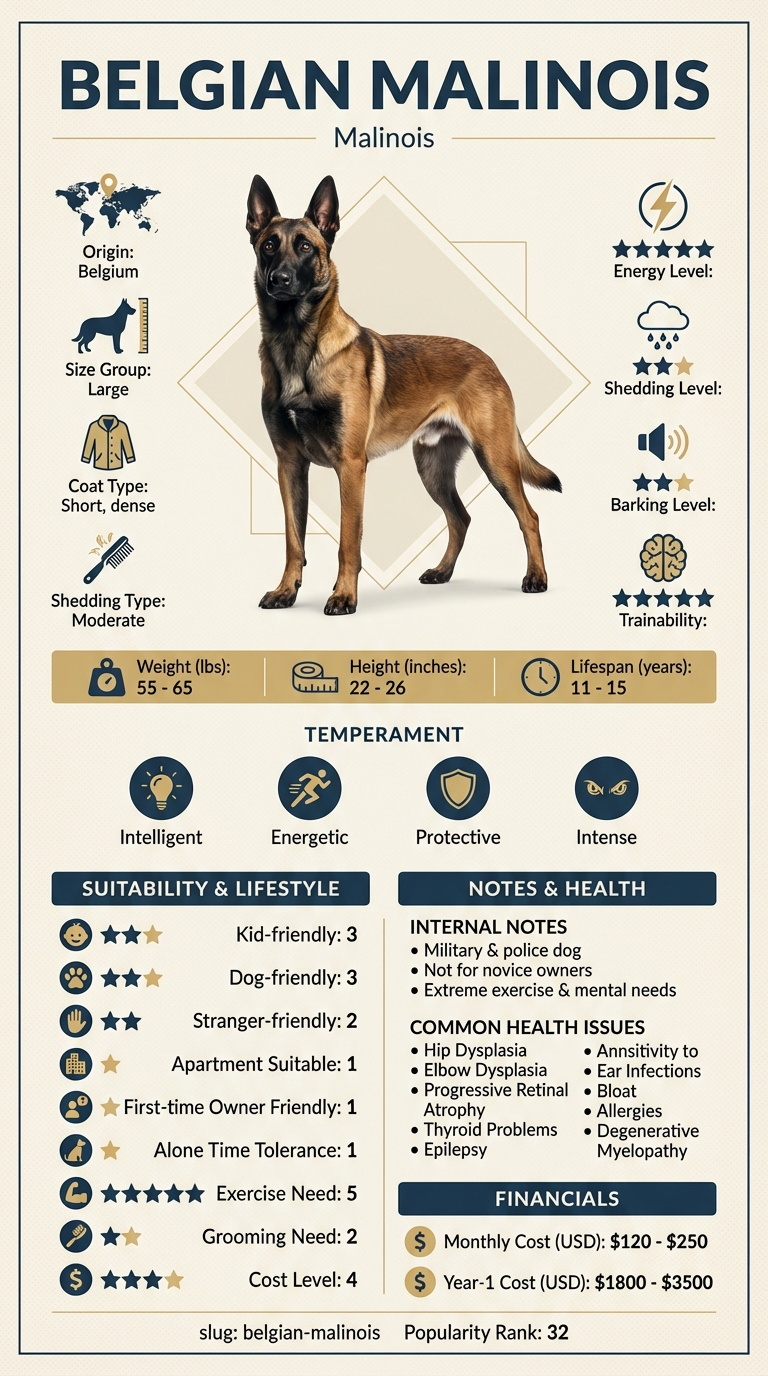 Managing Belgian Malinois Anxiety: A Guide for Owners infographic