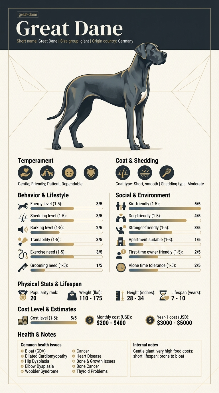 Understanding Great Dane Cost in Providence infographic