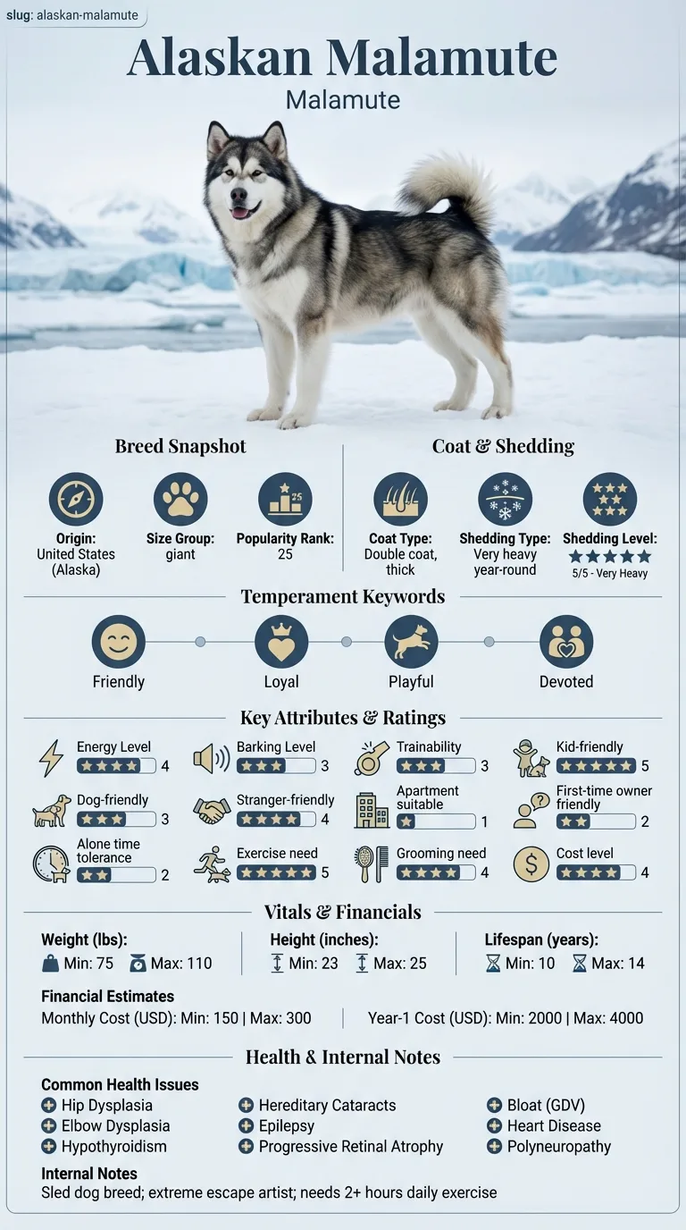 Alaskan Malamute Cost in Charleston infographic