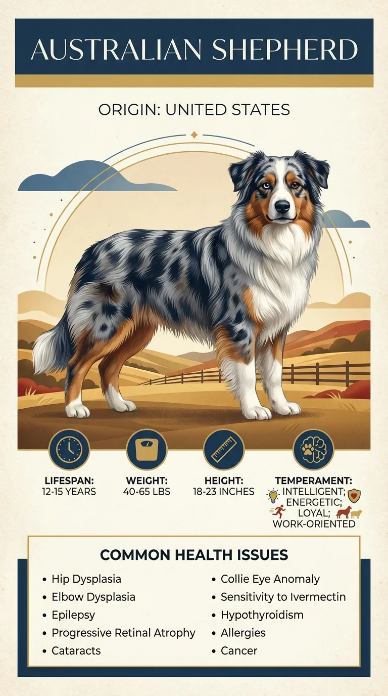 Australian Shepherd Most Common Genetic Disorders: What Owners Should Know infographic