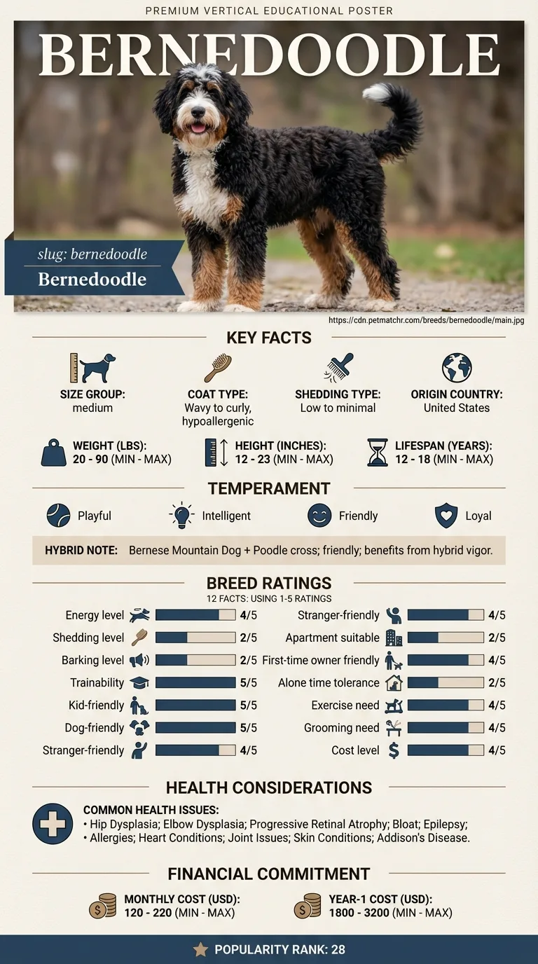 Bernedoodle Cost in Little Rock infographic