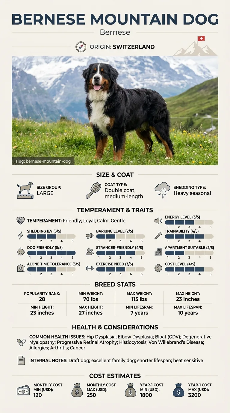 bernese mountain dog infographic