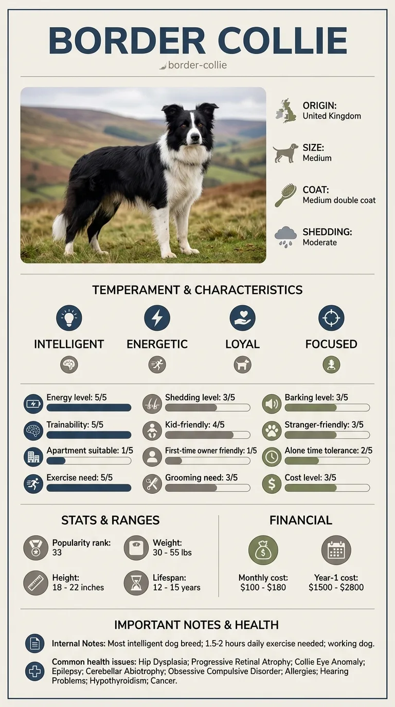 Border Collie Cost in Fargo infographic