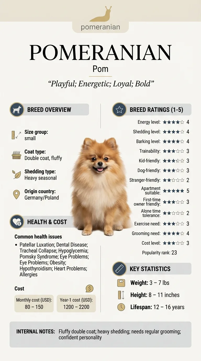 Pomeranian Cost in Atlanta infographic