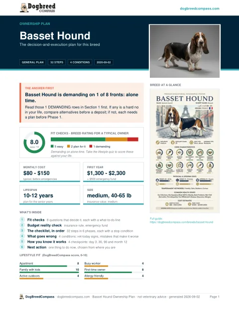 First page of the Basset Hound ownership plan