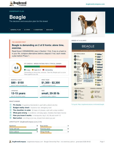 First page of the Beagle ownership plan