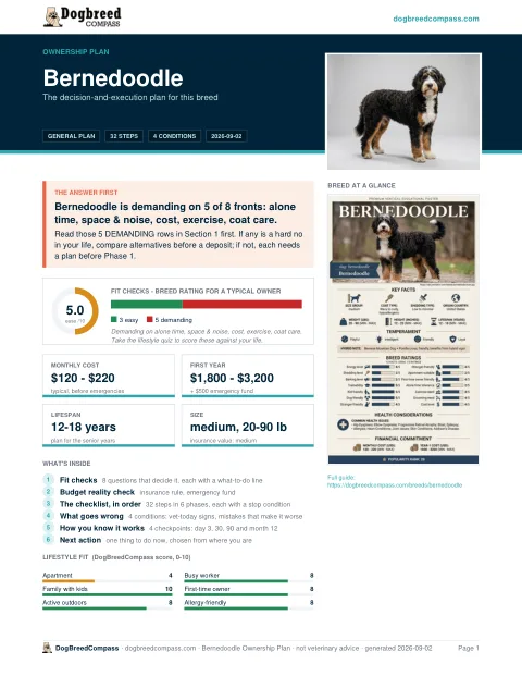 First page of the Bernedoodle ownership plan