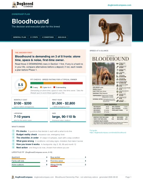 First page of the Bloodhound ownership plan