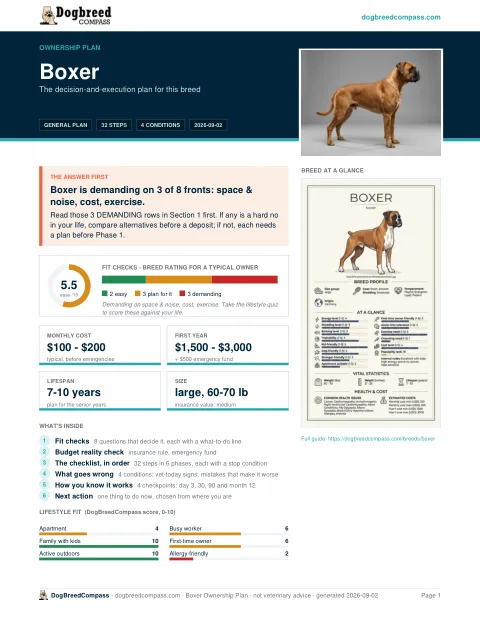 First page of the Boxer ownership plan